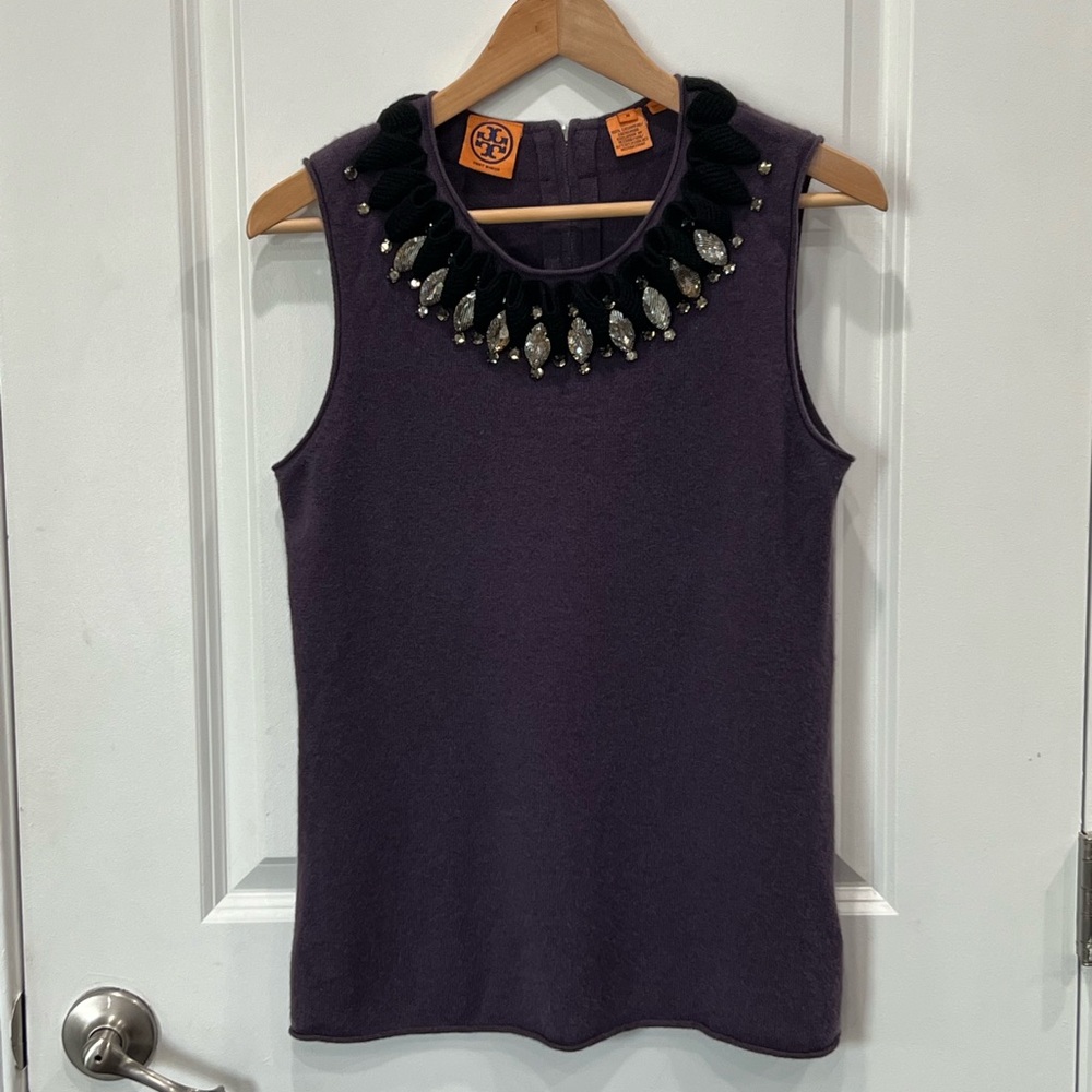 TORY BURCH  100% Cashmere Scoop Neck Sweater